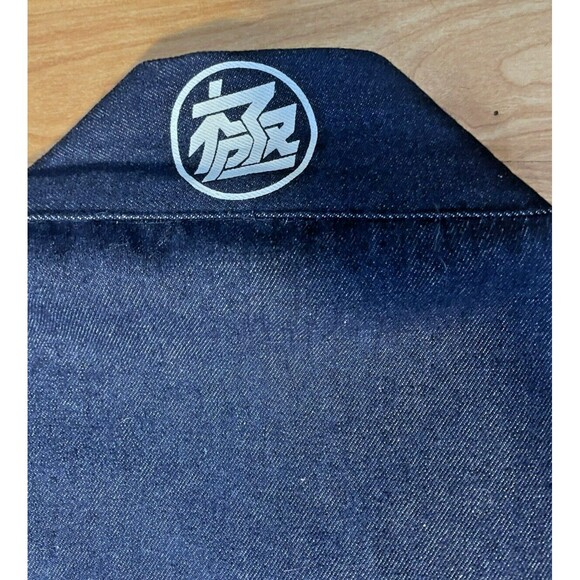 Navy Blue Kimono Jacket with Wave Design - Picture 6 of 12